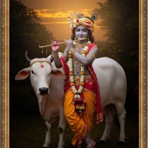 Lord Krishna 0016 <br>Size: 70x100cm <br>Type: Laminated vinyl print framing