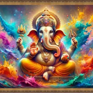 Lord Ganesha 006 <br> Size: 118x75cm <br>Type: Laminated vinyl print framing