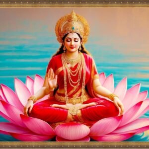 Goddess Lakshmi 0018 <br> Size:118x75cm <br>Type: Laminated vinyl print framing